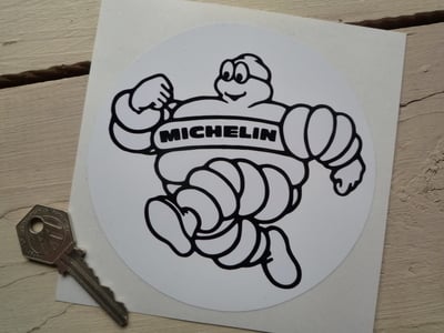 Michelin Bibendum Cartoon Running Circular Sticker. 5".