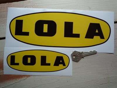 Lola Traditional Style Oval Stickers. 6" or 10" Pair.