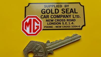 MG Gold Seal Car Company London Dealers Sticker. 2.75