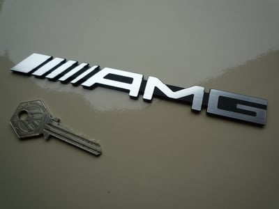 Mercedes AMG Laser Cut Self Adhesive Car Badge - Black & Silver - 2.75" or 6.5"
