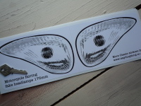 Motorcycle Fairing False Headlamp Light Style Stickers. 175mm Pair.