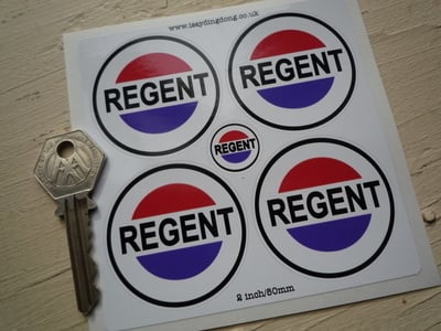 Regent Petroleum Round Stickers. Set of 4. 50mm.