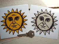Sun & Moon Face Sticker. 4".