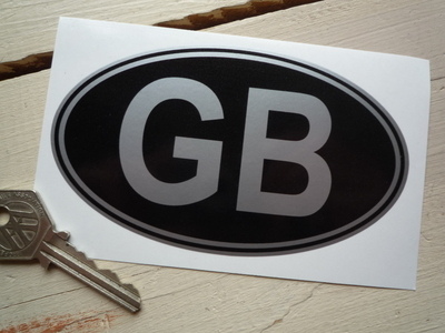GB Black & Silver No Rivets ID Plate Sticker - 3" or 5"