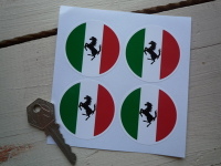 Ferrari Tricola Prancing Horse Stickers. Set of 4. 50mm.
