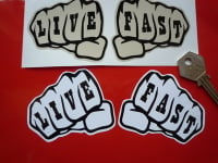 Live Fast Knuckle Tattoo Stickers. 3" Pair".