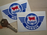 Morris 'Oxford' Style Shaped Stickers. 3.5