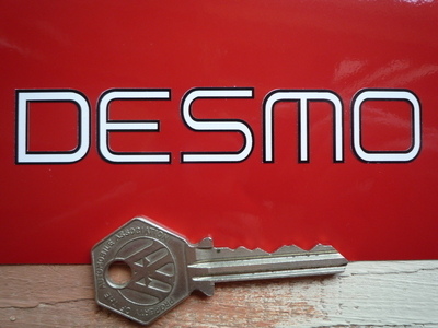 Ducati Desmo Outline Cut Text Stickers. 4" Pair.