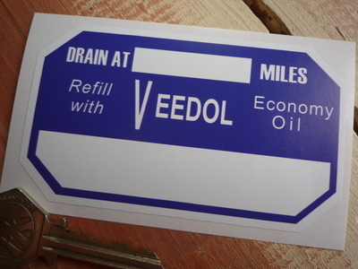 Veedol Economy Oil Drain At Service Sticker. 4
