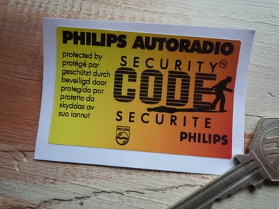 Philips Autoradio Security Code Protected Window Sticker. 2.75".