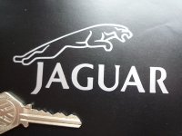 Jaguar Leaper Cut Vinyl Sticker. 4" Handed Pair.