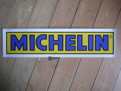 Michelin Yellow & Blue Oblong Sticker. 24.5