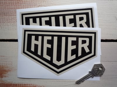 Heuer Plain Black & Beige Stickers. 6