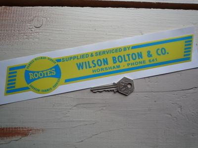 Rootes Group Wilson Bolton & Co Dealer Window Sticker. 11