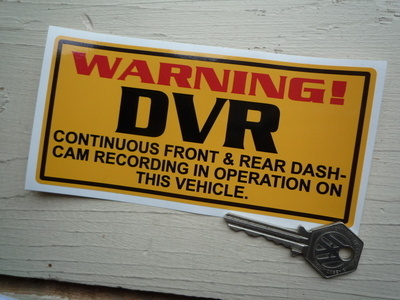 DVR Dash-Cam Recording Warning Yellow Sticker. 6