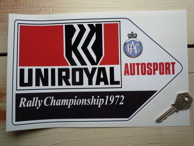 Uniroyal RAC Autosport Rally Championship 1972 Arrow Sticker. 10