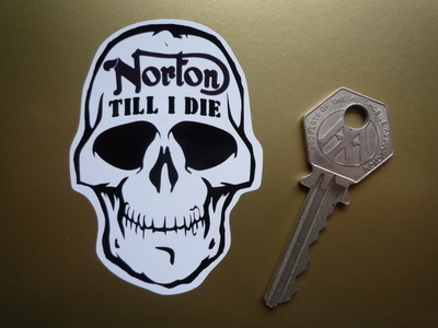 Norton Till I Die Skull Sticker. 3".