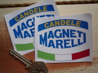 Magneti Marelli Candele Tri-Colour Stickers. 3" Pair.