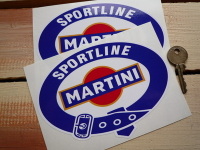 Martini Sportline. Belted Logo Stickers. 4", 6" or 8" Pair.