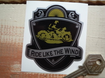 Ride Like The Wind Tattoo Style Sticker. 3".