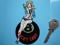 Lucky Lady 8 Eight Ball Tattoo Style Sticker. 4.25".