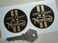 Norton John Player JPS Black & Gold Stickers. 2" Pair.