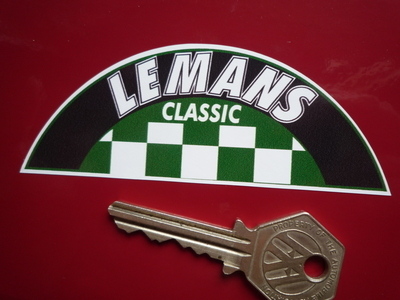 LeMans Classic Chequered Semi Circle Le Mans Sticker 4"