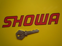 Showa Cut Text Red with Black Outline Stickers. 6