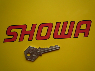 Showa Cut Text Red with Black Outline Stickers. 6