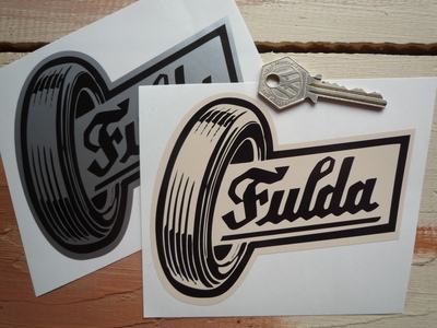 Fulda Tires Shaped Stickers. 5" Pair.