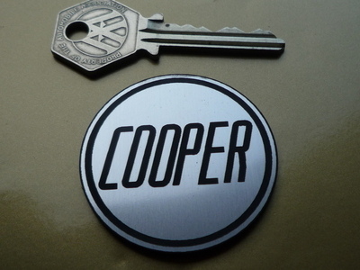Cooper Circular Laser Cut Self Adhesive Car Badge. 1.75