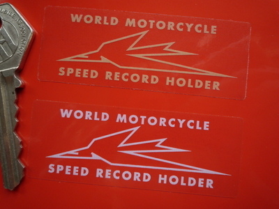 Triumph Speed Record Holder Gold or Silver on Clear Sticker. 2.75