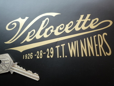 Velocette TT Winners 1926-28-29 Cut Vinyl Gold Sticker. 6