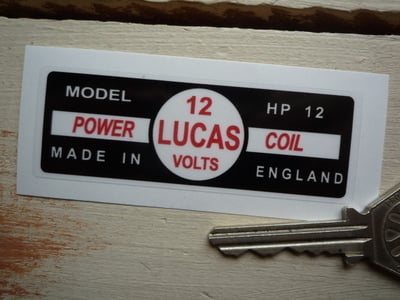 Lucas Power Coil Sticker. HP12 12V. 16.