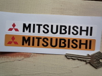 Mitsubishi Number Plate Dealer Logo Cover Stickers. 5.5" Pair.