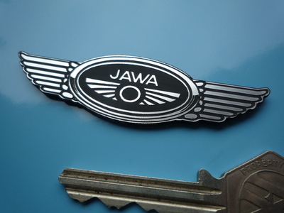 Jawa Winged Logo Style Laser Cut Self Adhesive Bike Badge. 3".