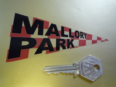 Mallory Park Pennant Style Clear Static Cling Sticker 4.5"