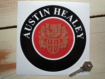 Austin Healey Crest Circular Sticker. 6.5