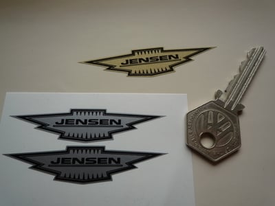 Jensen Shaped Badge Style Stickers. 2.5" Pair.