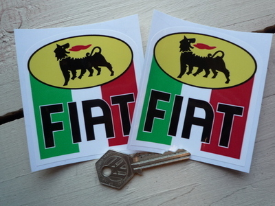 Fiat Agip Tricolore Stickers. 3" Pair.