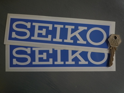 Seiko Blue & White Oblong Stickers. 8