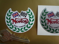 Norton World Champions Garland Stickers. 2.5" Pair.