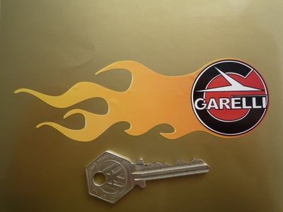Garelli Flame Stickers. 5.5" Pair.