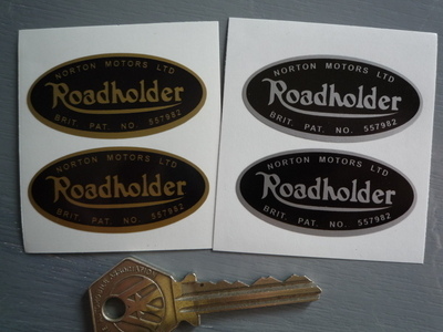 Norton Roadholder 'Forks' Stickers. 2" Pair.