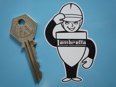 Lambretta Saluting Service Man Sticker. 3