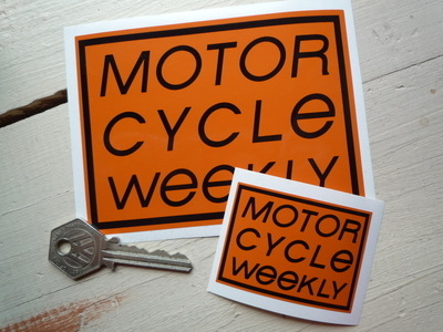 Motor Cycle Weekly Sticker. 2.25" or 4.75".