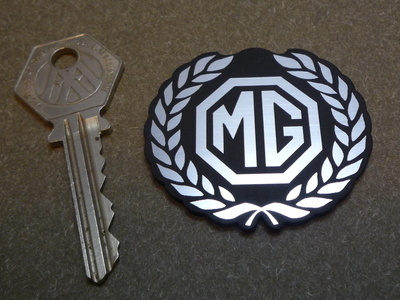 MG Garland Shaped Style Laser Cut Self Adhesive Car Badge. 2".