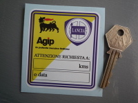 Lancia & Agip Attenzione Richiesta A Service Sticker. 3".