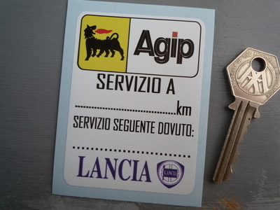 Lancia & Agip Servizio A Tall Service Sticker. 3".