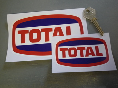 Total 1970's Style Ovoid Stickers. 4" or 6" Pair.